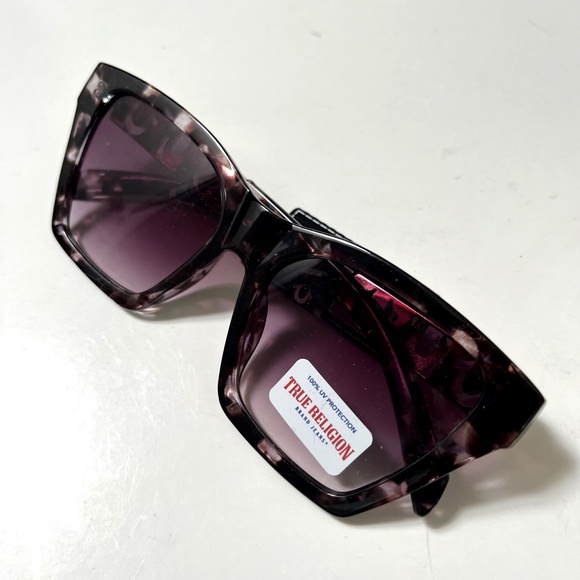 New Original TRUE RELIGION Cat Eye Tortoise Shell Sunglasses Acetate Triple Logo main image 5